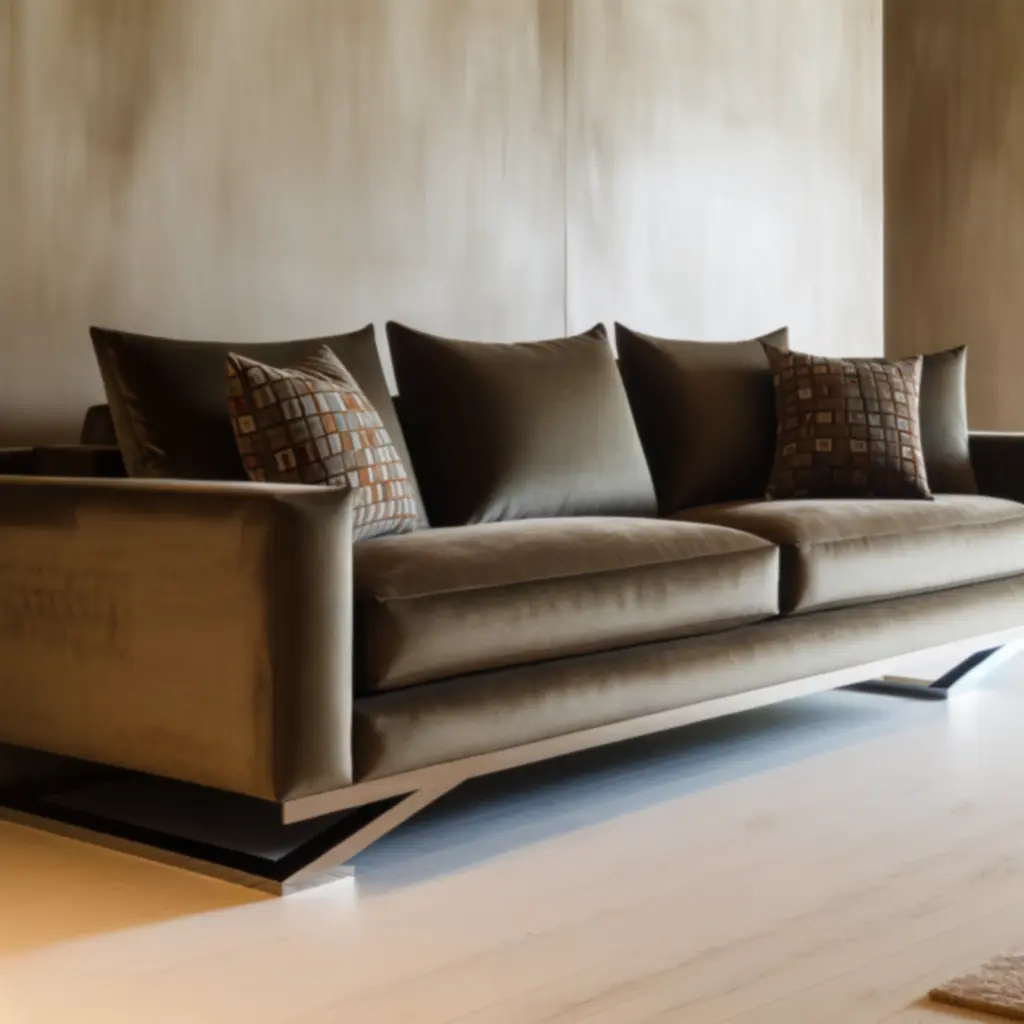 Kompaktowa składana sofa Luna w jasnozielonym kolorze w małym salonie