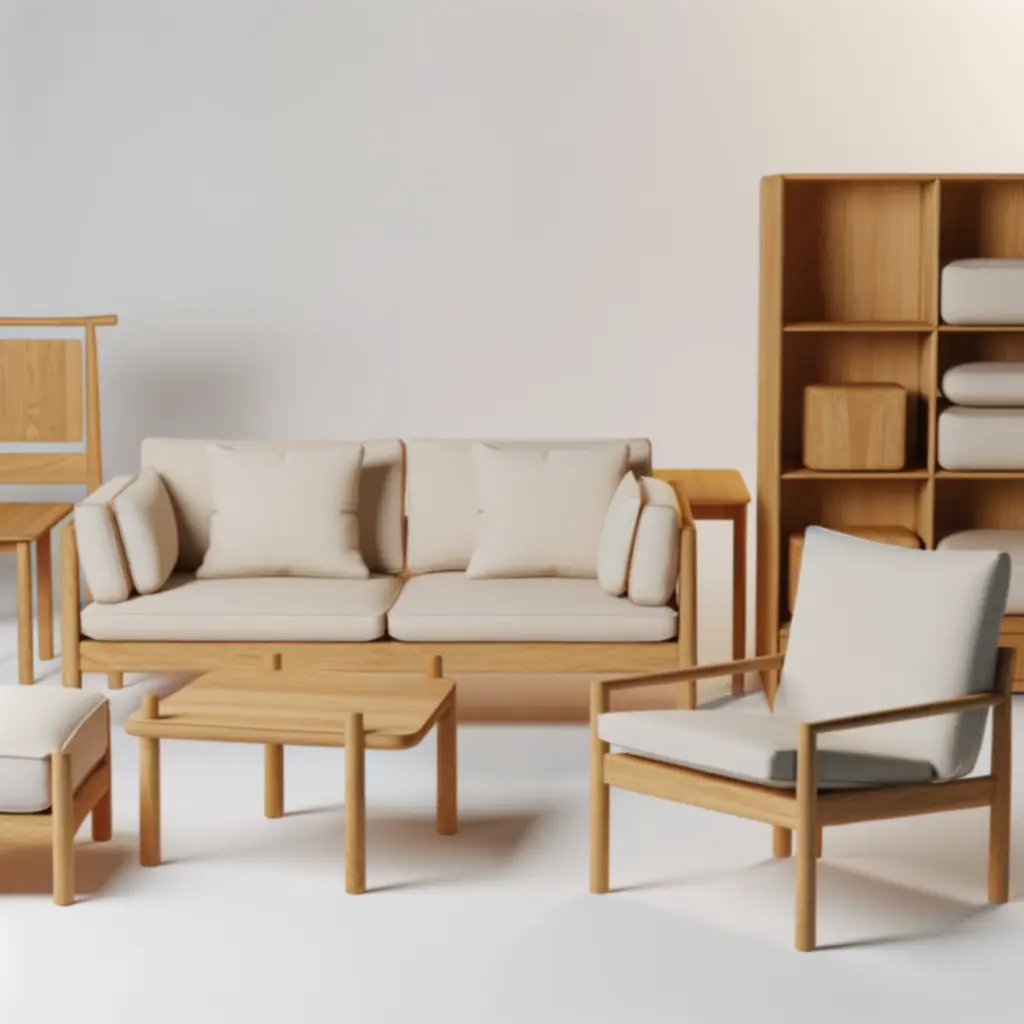 Próbki tapicerki w różnych kolorach i wzorach na sobie